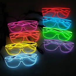 Oświetlone okulary LED Świeć okulary przeciwsłoneczne El Wire Neon Glow in the Dark Party dostarcza neonowe przyjęcie dla dzieci dorosłych