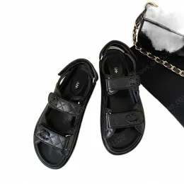 designerka butów sandałów platforma slingbacka tata sandałowe buty sandałowe skórzane cielęcone slajdy Summer Grandad luksusowe piaski dla Wome Nizbxp