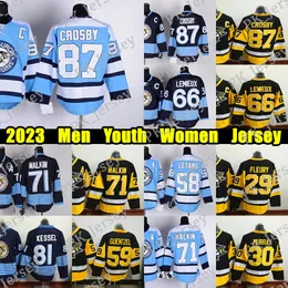 #87 Sidney Crosby Winter Classic Hockey Trikot #65 Erik Karlsson #58 Kris Letang Reilly Smith Evgeni Malkin Jeff Carter Bryan Rust Tristan Jarry Rickard Rakell Trikots