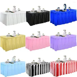 Table Skirt 1pc Disposable BPA Free Plastic Tableskirt Reusable Rectangular Tablecloth Birthday Banquet Party