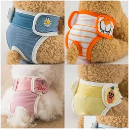 Dog Apparel Cute Diaper Sanitary Safety Puppy Short Nappy Wrap Underwear Physiological Pant Dogs Belly Band Lovely Pet Panties 20220 Dhxr5