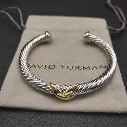 DV Bangle Designer Jewelry David Yurma x 10mm Bracelet عالية الجودة محطة الكابل عبر الكابلات العتيقة حلقة عرقية خمر Hoop Punk Jewelry 3327