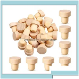 Bar Tools Bar Tools Wine Stoppers Bottle Stopper Wood T-Plug Corks Sealing Plug Cap Tool Sn4690 Drop Delivery 2021 Home Garden Kitchen Dhdio