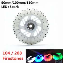 Inline rullskridskor 110mm LED -hjul 104 208 Flints Flash Firestone Inline Skates Wheels 110 Roller Skate Tire Shine Light 230922