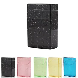 Nuovo trasparente colorato glitter lucido portasigarette da fumo scatola di immagazzinaggio alloggiamento esclusivo fibbia portatile flip cover contenitore a prova d'umidità