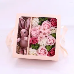 Decorative Flowers High Quality Event Rose Fashion Birthday Carnation Fragrance-Handheld Soap Flower Gift Box