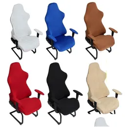 Chair Covers 1 Set Gaming Spandex Office Elastic Armchair Seat Ers For Computer Chairs Slipers Housse De Chaise 220611 Drop Delivery Dhxwc