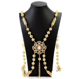 Belly Chains Sunspicems Elegent Morocco Chest Shoder Chain For Women Jewelry Gold Color Crystal Strap Bride Gift 220916 Drop Delivery Dhncy