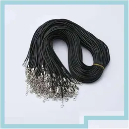 Smyckeskabeltråd 100 st/parti 1 5mm svart vaxläder halsband rep strängkedja för diy mode tillverkningstillbehör i b drop leverans dhrf1