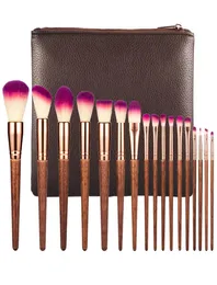 Professional 17pcs Makeup Brushes Set Fashion Lip Powder Eye Kabuki Brush Complete Kit Cosmetics Beauty Tool with Leather Case9700171
