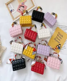 New 's Fashion Two Styles Handle Cute Solid Color Plaid PU Bag Shoulder Messenger Portable Princess Wallet1580266