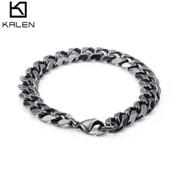 Retro 316 Stainless Steel Brushed Link Chain Bracelets For Men Biker Matte Hand Chain Wrist Wrap Bracelets Cheap Jewelry211Y