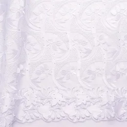 Worthsjlh Popular White African Lace Fabric High Quality Nigerian French Tulle spetstyger broderade nät snören med pärlor282d