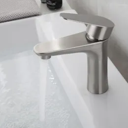 Bathroom Sink Faucets 304 Stainless Steel Basin Faucet Brushed And Cold Water Mixer Tap For Kitchen Washroom Lavatory Vessel Taps