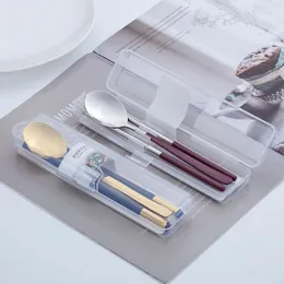 Dinnerware Sets Tableware Set Stainelss Steel Cutlery Korean Spoons Chopsticks Dinner Kitchenware Spoon