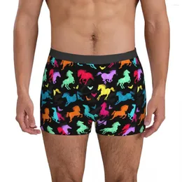 Underpants Colorful Horse Underwear Running Animal 3D Pouch Trenky Boxershorts Custom DIY Boxer Brief Breathable Males Plus Size