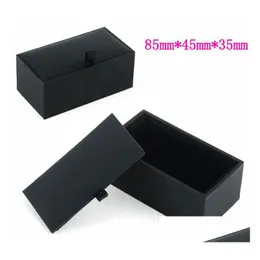 storage boxes bins wholesale 100pcs/lot black cufflink box gift case holder jewelry packaging organizer sn108 drop delivery home g dhsbr