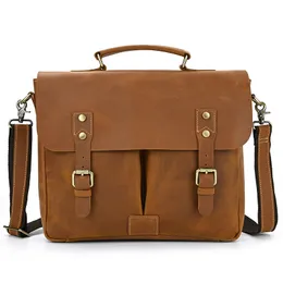 Briefcases sbirds Design Leather Briefcase Shoulder Bag A4 Genuine Messenger Real Cowskin Men Dalily 230922