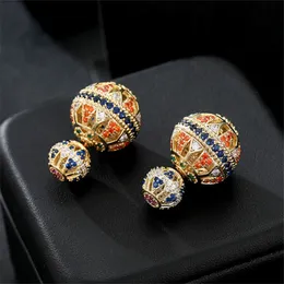 Stud Shangzhihua 2023 Europejski trend retro moda sferyczna pusta kolczyki dla kobiet nieregularna metalowa biżuteria 230922