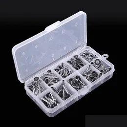Boat Fishing Rods Whole- 80Pcs Stainless Steel Sea Rod Guide Tip Repair Kit Set Diy Eye Rings Different Size Frames With Box2585 Drop Dhruw