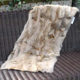 Blanket CX-D-18B 40X100cm Custom Made Natural Colour Rabbit Real Fur Sofa Bed Area Rug ~Hot Selling HKD230922