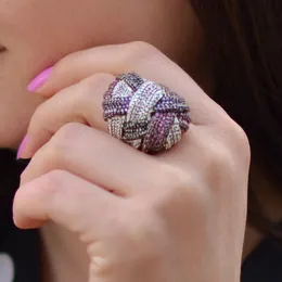 Pierścienie ślubne Missvikki marka luksusowy indyjski Dubaj African Big for Women Bridal Ring Biżuter