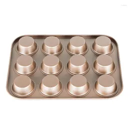 Moldes de cozimento 12 copos cupcake pan muffin bandeja molde de aço carbono antiaderente biscoito bolo de microondas