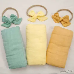 Blankets Swaddling Baby Hair Accessories Elastic Headband Cotton Blanket Children Fashion Headwear Christmas Gifts R230922