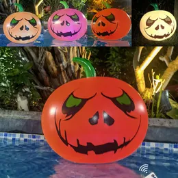 New Halloween Inflatable Pumpkin Remote Control 16 Inch LED Luminous Pumpkin Color Changing Party Garden Decoration Ornament