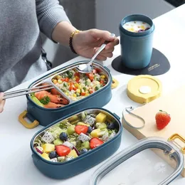 Dinnerware Sets Student School MultiLayer Lunch Box Stainless Steel Insulated Tableware Bento Container Storage Breakfast Boxes6926509