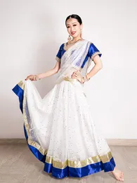 Ubranie etniczne ubrania taneczne ubrania Lengha Choli 3-PCS Zestawy huśtawka spódnica szal Indie Pakistani sari vestido Indiano