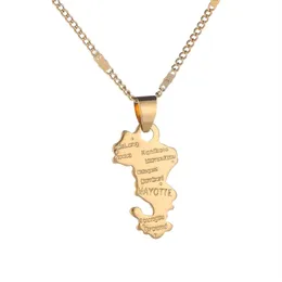 Map of Territorial Collectivity of Mayotte Necklace Mayotte Pendants Gold Color French Charm Jewelry2561