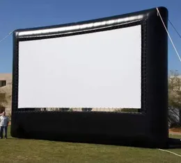 Inflatable Bouncers Large outdoor 30x17ft inflatable movie screen projection backyard garden film TV cinema theater with blower6532673