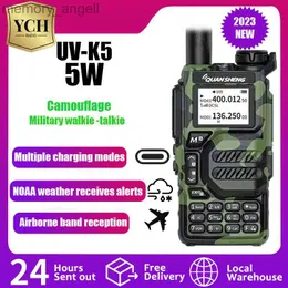 Walkie Talkie Quan Sheng UV-K5 Air Band Walkie Talkie Amateur Ham Two Way Radio Station UHF VHF 200CH DTMF Scrambler HT with NOAA Channel AM HKD230922