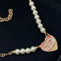 Schmuck Halsketten Weiß Überzogene Sier Abgestufte Marke Designer Buchstaben Geometrische Berühmte Frauen Runde Kristall Strass Gold Yiliya 363
