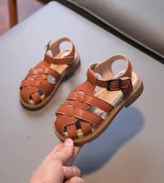 Sandals Boys Roman Cross Strap Simple Korean Cute Covered Toes Sandals 2022 Kids Fashion Summer New PU Allmatch Casual Shoes for 6354208