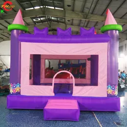 free door delivery outdoor activities purple and pink square inflatable bouncer moonwalk air bounce house for sale