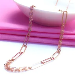 Kedjor 585 Purple Gold Shining Light Luxury ClaVicle Chain Plated 14k Rose Phoenix Tail Oregelbundet halsband i smycken