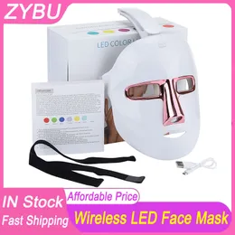 Most Popular Wireless Facial Skin Care Machine Face 7 Color LED Light Photon Red Light Therapy led facial Mask Skin Rejuvenation Face Whitening Wrinkle Removal