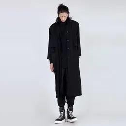 Herren-Trenchcoats, japanisches dunkles Kunst-Temperament in der langen Jacke, lässige Windjacke für Männer und Frauen 230921