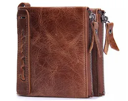 Genuine Crazy Horse Cowhide Leather Men Wallet Short Coin Purse Unisex Small Vintage Wallets Brand High Quality Designer Money Cli1719034