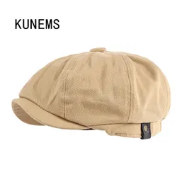 Berretti KUNEMS Cappello ottagonale in cotone Moda Berretti Cappelli per uomo Berretto Cappellini firmati retrò Cappello casual britannico per ragazzo Cappello estivo per sole Boina 230922