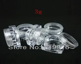 3g X 50 empty Mini square cream plastic containers small sample bottles display cosmetic jars for sample packaging3515675