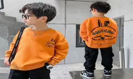 Pullover Toddler Baby Cartoon Rabbit Sweatshirts Autumn Children Long Sleeve Tops Orange black Korean Kids Clothes 8 To 12 Years 23491503