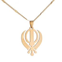 Collana Sikhismo in acciaio inossidabile Ciondolo Gioielli Sikh Khanda Collane Sikh Gioielli religiosi189D