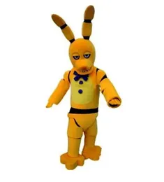 Halloween High Quality Five Nights w Freddy's FNAf Toy Creepy Yellow Bunny Mascot Costume Cartoon Fancy Dress Szybka wysyłka Rozmiar dla dorosłych