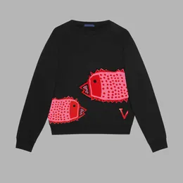 Toppdesigner designer mode high street bomull tröja pullover hoodie andningsbara män och kvinnor fisk mönster casual hoodie