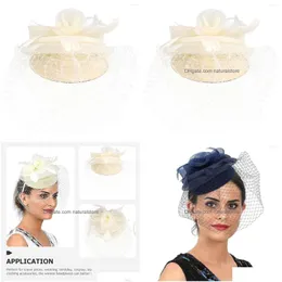 Bandanas Fascinator Headband Women Banquet Hat Hair Accessories Bride Headdress Prom Headpiece Drop Delivery Fashion Hats Scarves Glov Dhskx