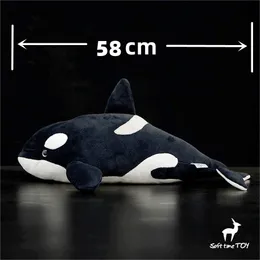 Bambole di peluche Killer Whale Anime Peluche carino Orcinus Orca Giocattoli di peluche Animali realistici Simulazione bambola di pezza Kawai Regali giocattolo 230921