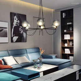 Żyrandole nowoczesna nordycka szklana piłka salon willa sypialnia dwupoziomowy budynek lekki luksusowy żyrandol el creative restauracja